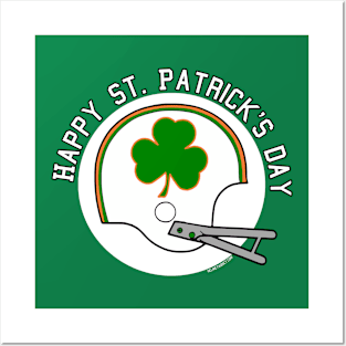 Happy St. Patrick's Day Shamrock Helmet Posters and Art